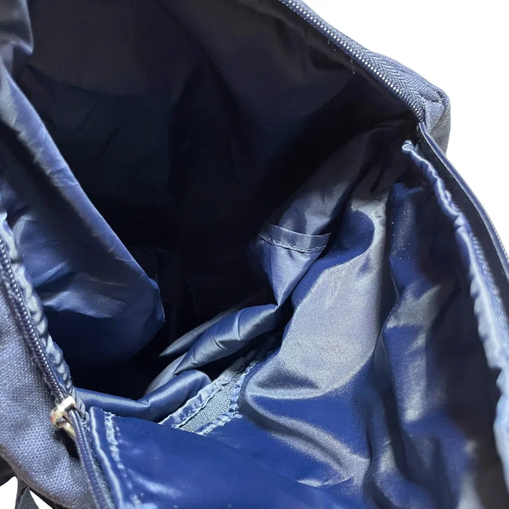 Polo Ralph Lauren Duffle Bag Navy Blue Canvas Gym Travel POLO Patch
